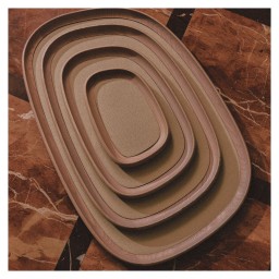 Giobagnara, Maris wood trays by Kelly Wearstler, Small rectangular tray, ivory