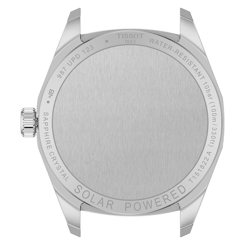 Tissot PRC 100 Solar 34mm Mother of Pearl Dial Rose Gold PVD Steel Bracelet Watch image number 3