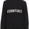 ESSENTIALS Black Pullover Logo Hoodie