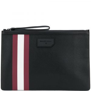 Bally stripe detail clutch bag