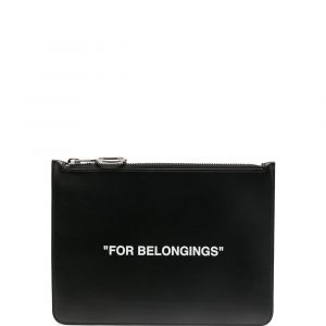 Off-White Quote-print clutch bag