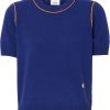 Burberry monogram-embroidered cashmere T-shirt
