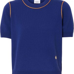 Burberry monogram-embroidered cashmere T-shirt