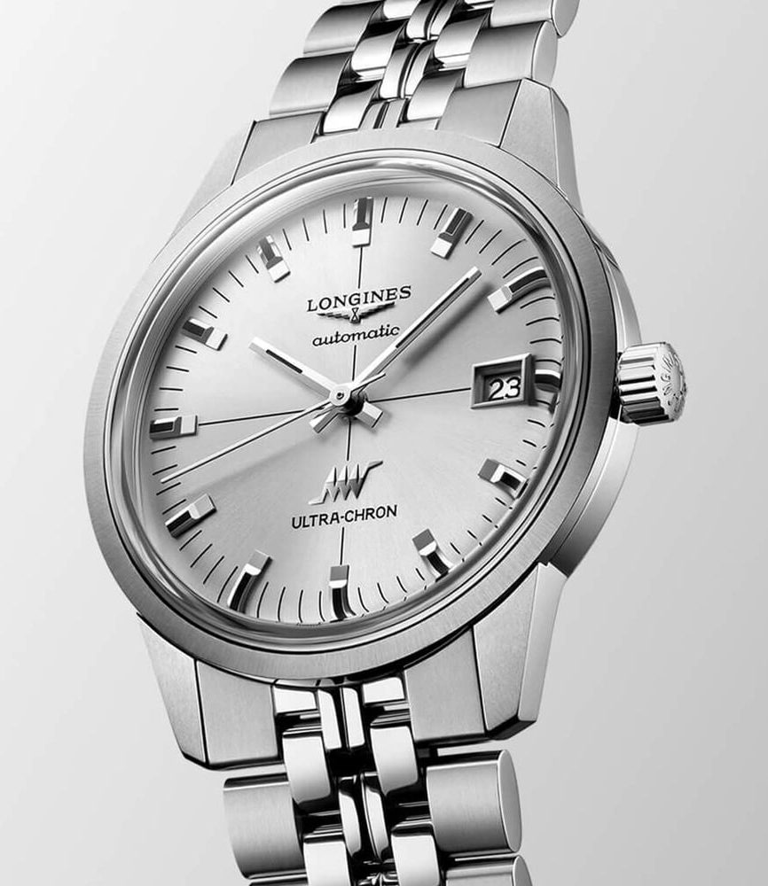 Longines Heritage Ultra-Chron Classic 37mm Silver Dial Steel Bracelet Watch image number 2