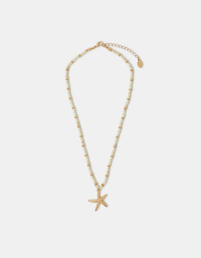 Starfish Pendant Bead Necklace, , large