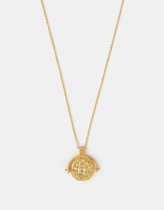 14ct Gold-Plated Coin Spinner Pendant Necklace, , large