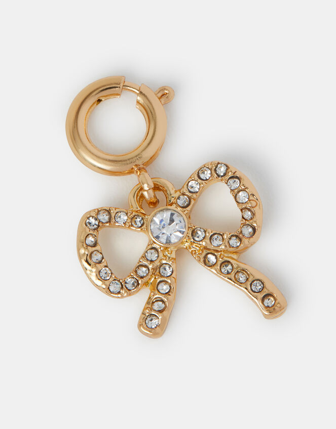 Diamanté Bow Jewellery Charm, , large
