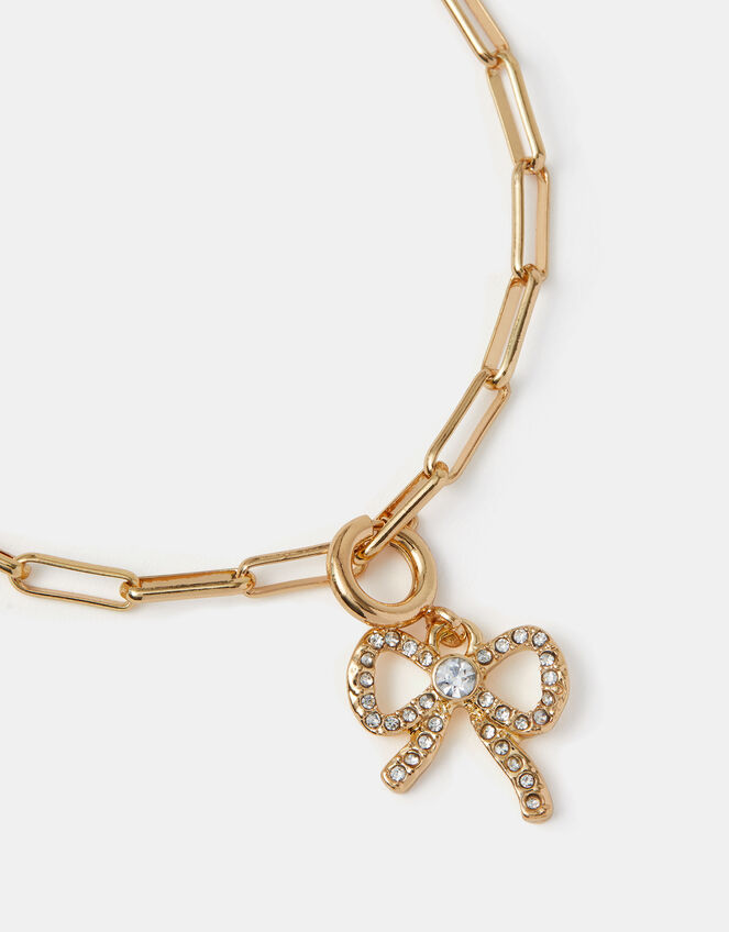 Diamanté Bow Jewellery Charm, , large