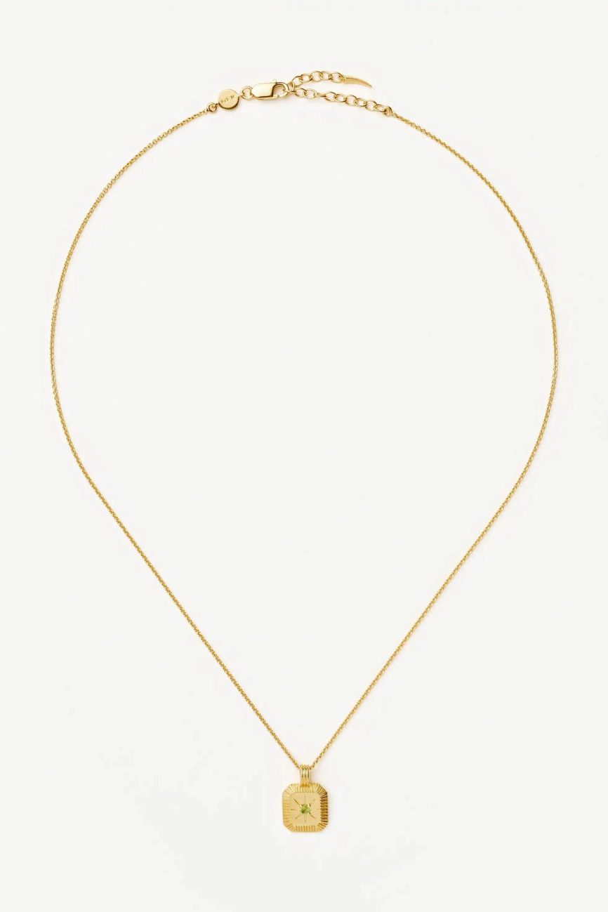 August Birthstone Pendant Necklace | 18ct Gold Vermeil/Peridot Necklaces Missoma