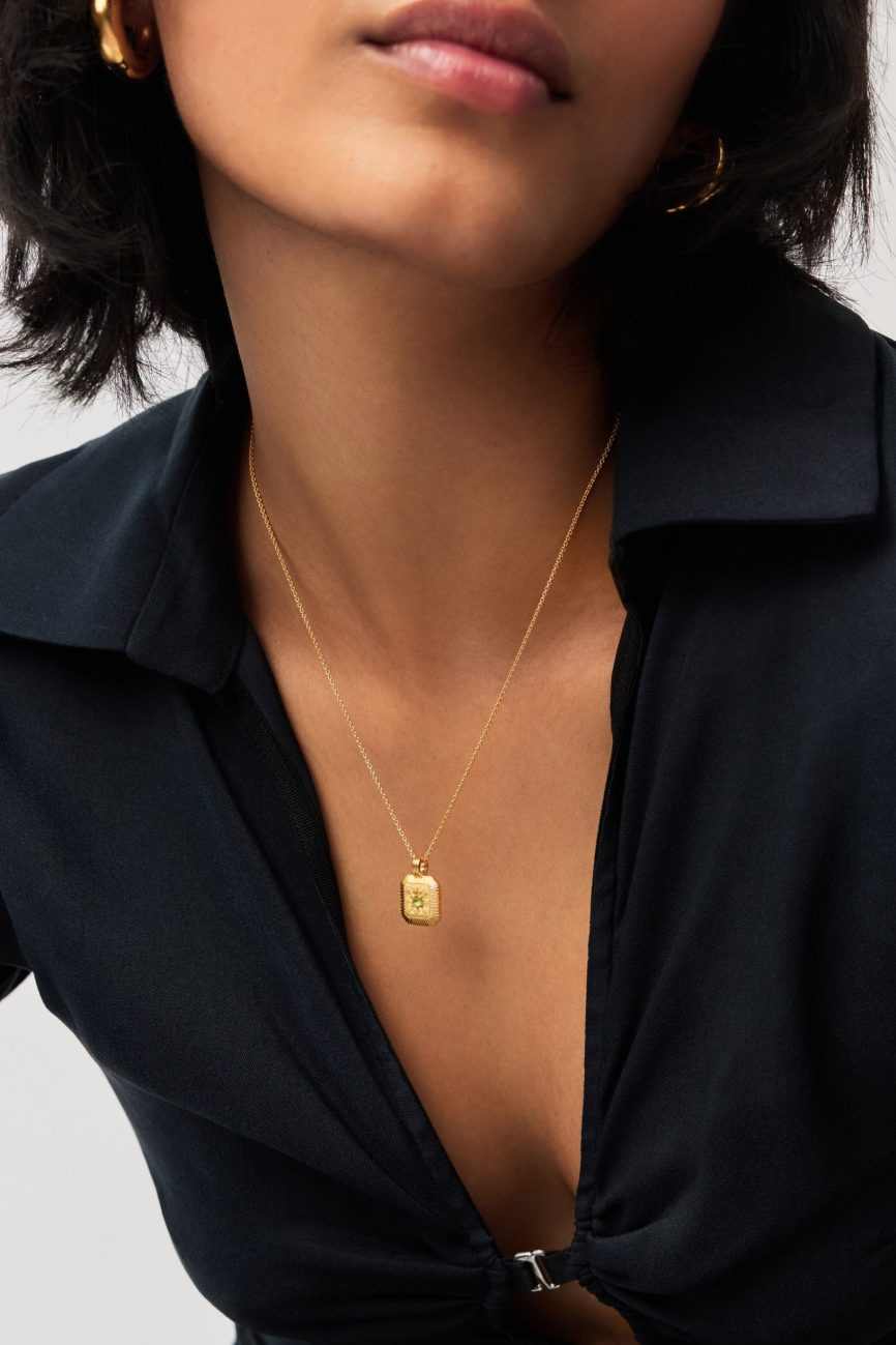 August Birthstone Pendant Necklace | 18ct Gold Vermeil/Peridot Necklaces Missoma