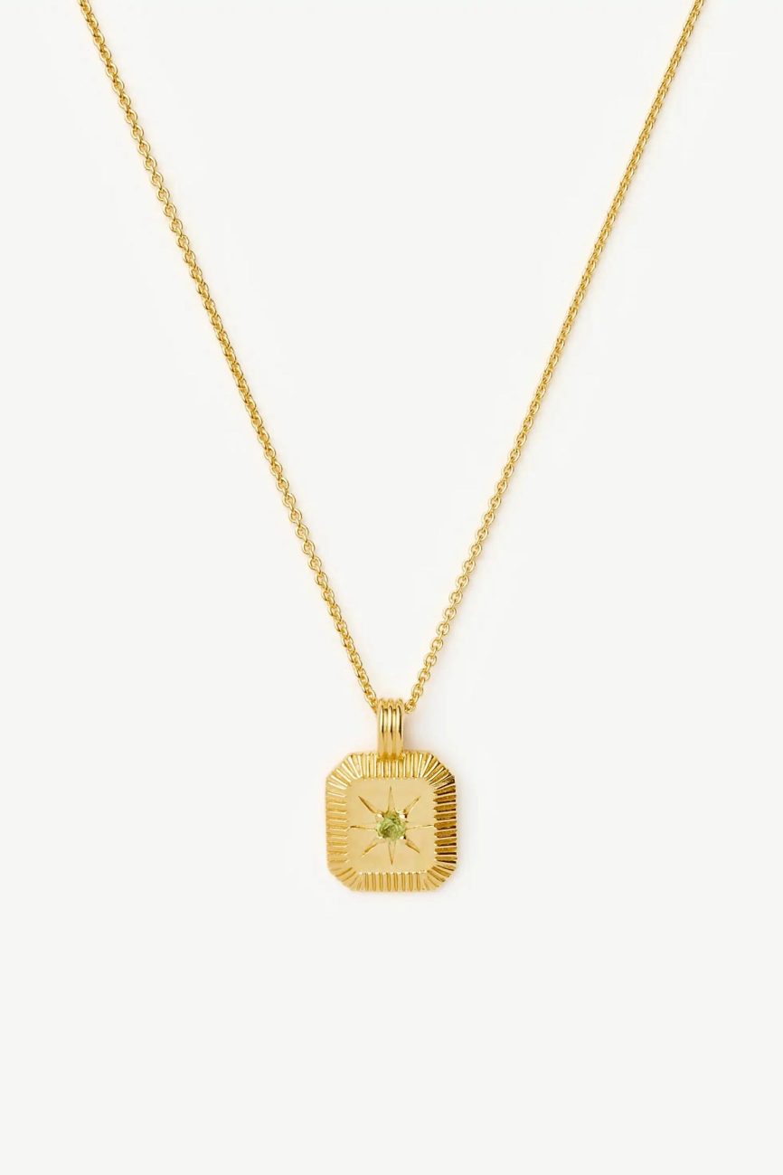 August Birthstone Pendant Necklace | 18ct Gold Vermeil/Peridot Necklaces Missoma