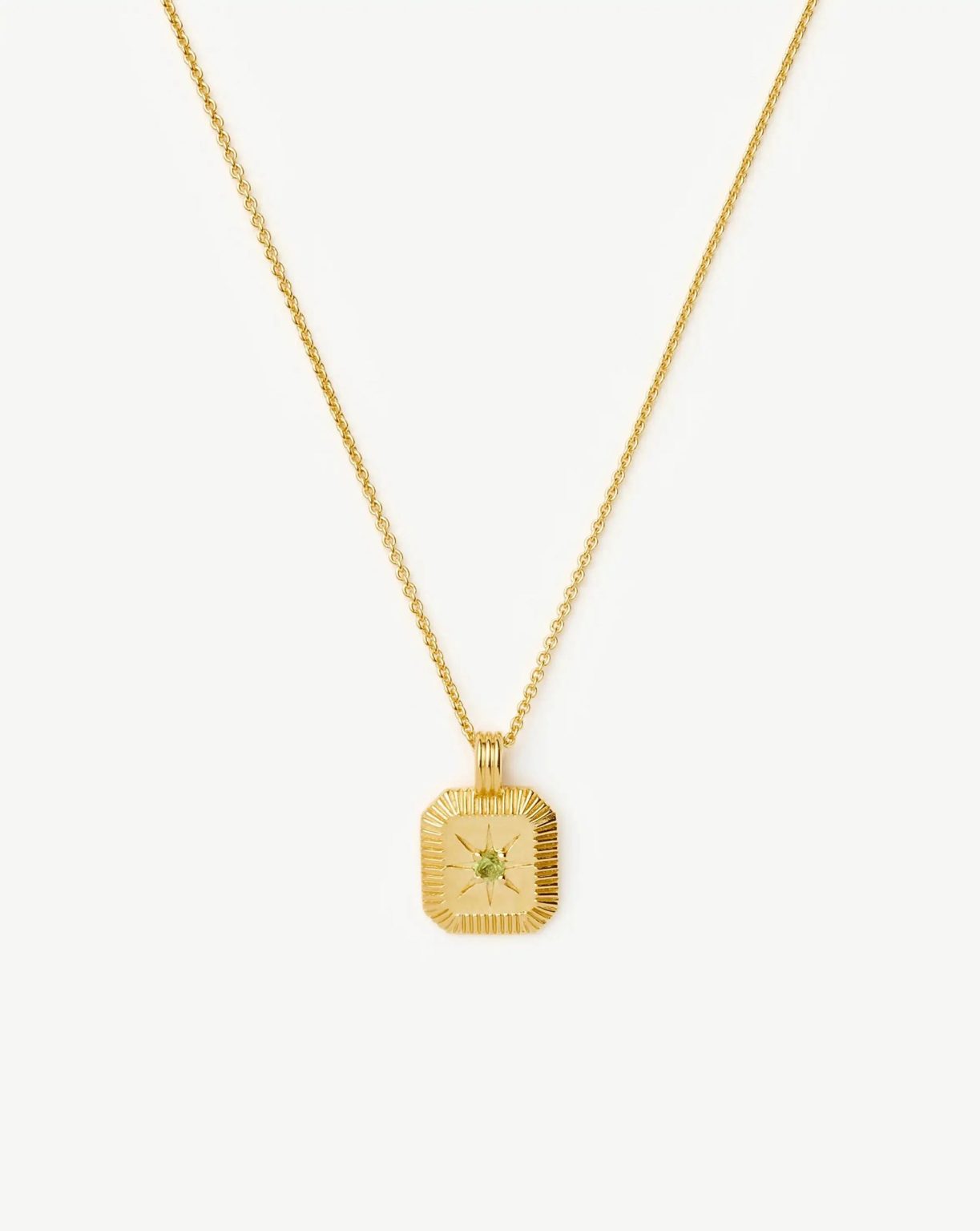 August Birthstone Pendant Necklace | 18ct Gold Vermeil/Peridot Necklaces Missoma