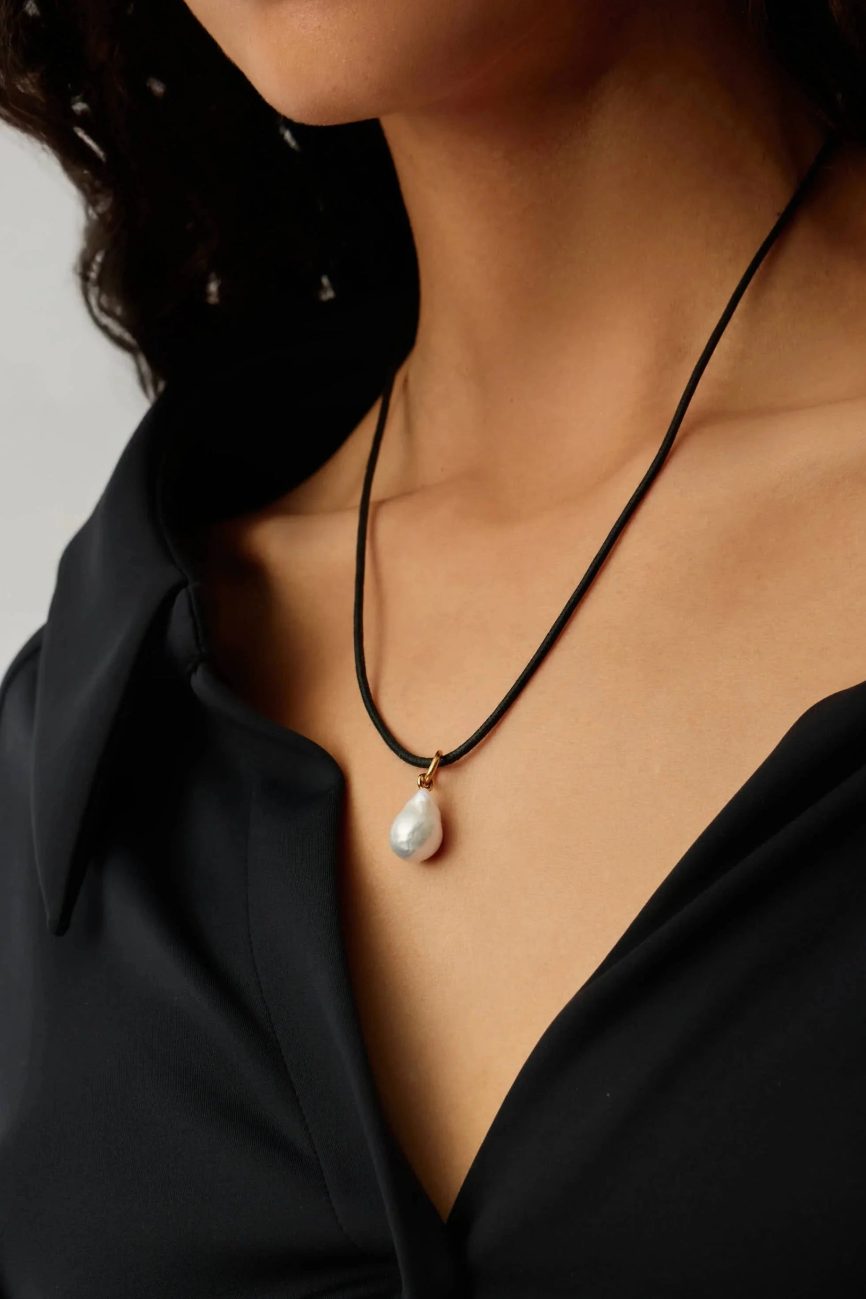 Baroque Pearl Cord Necklace | 18ct Gold Vermeil/Pearl Necklaces Missoma