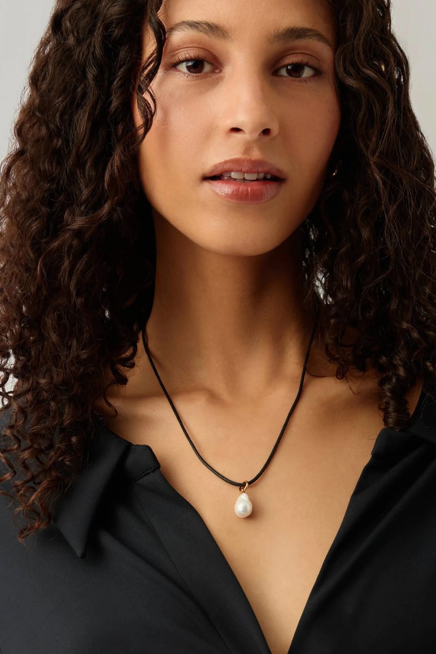 Baroque Pearl Cord Necklace | 18ct Gold Vermeil/Pearl Necklaces Missoma