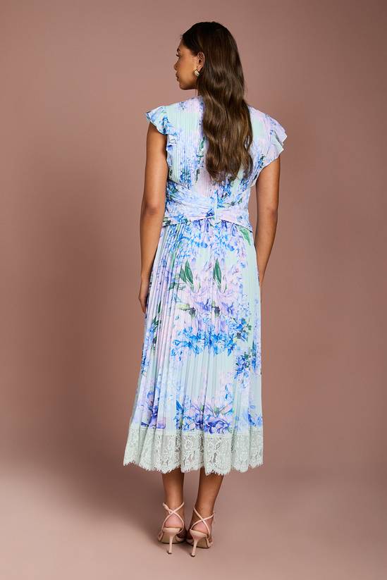 Coast Floral Printed Georgette Dress With Lace Trims 3