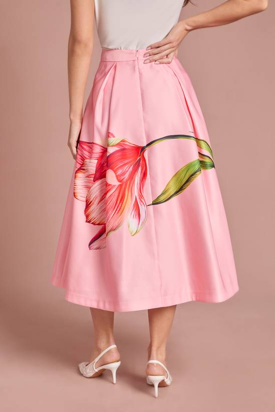 Coast Satin Midi Skirt With Placement Print 3