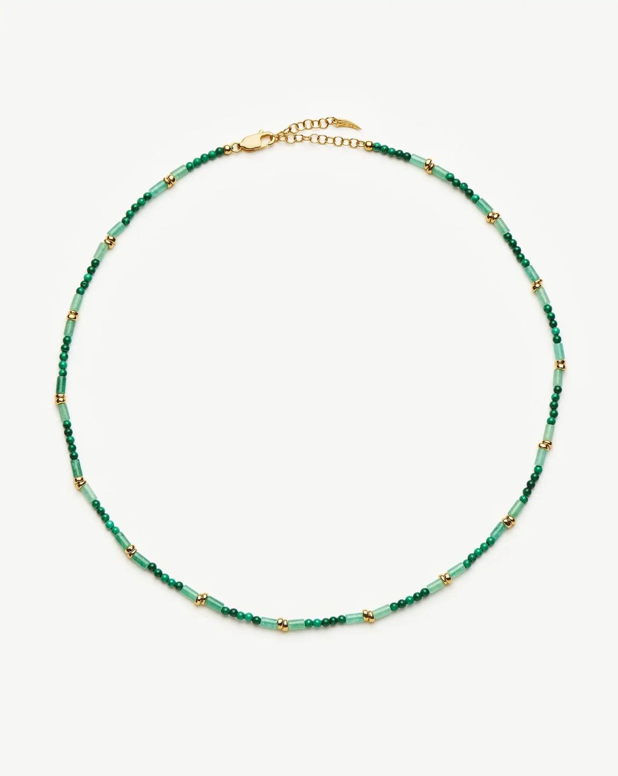 Beaded Gemstone Choker | 18ct Gold Plated/Mojito Green Necklaces Missoma