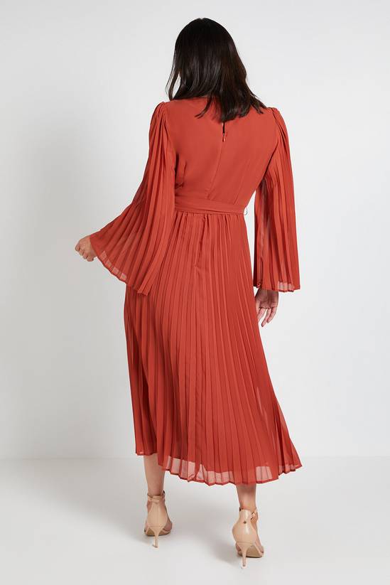 Wallis Pleated Floral Trim Midi Dress 3