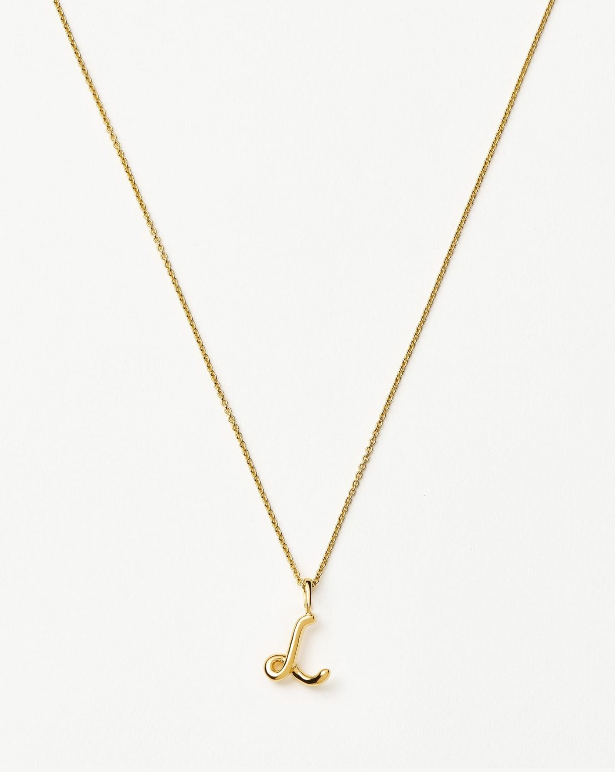 Curly Molten Mini Initial Necklace - L | 18ct Gold Vermeil Necklaces Missoma