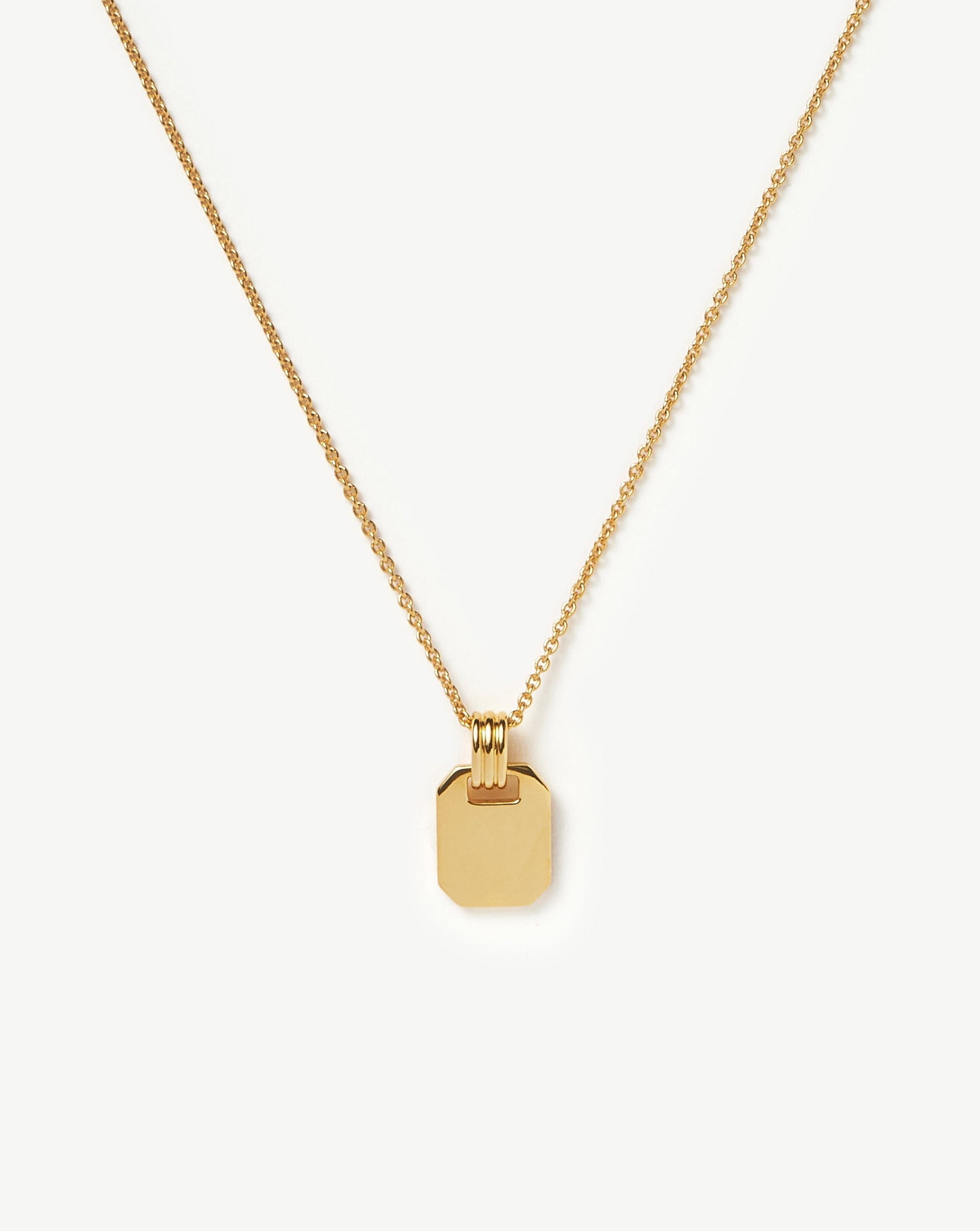 Engravable Small Tag Pendant Necklace | 18ct Gold Plated Vermeil Necklaces Missoma 18ct Gold Plated Vermeil