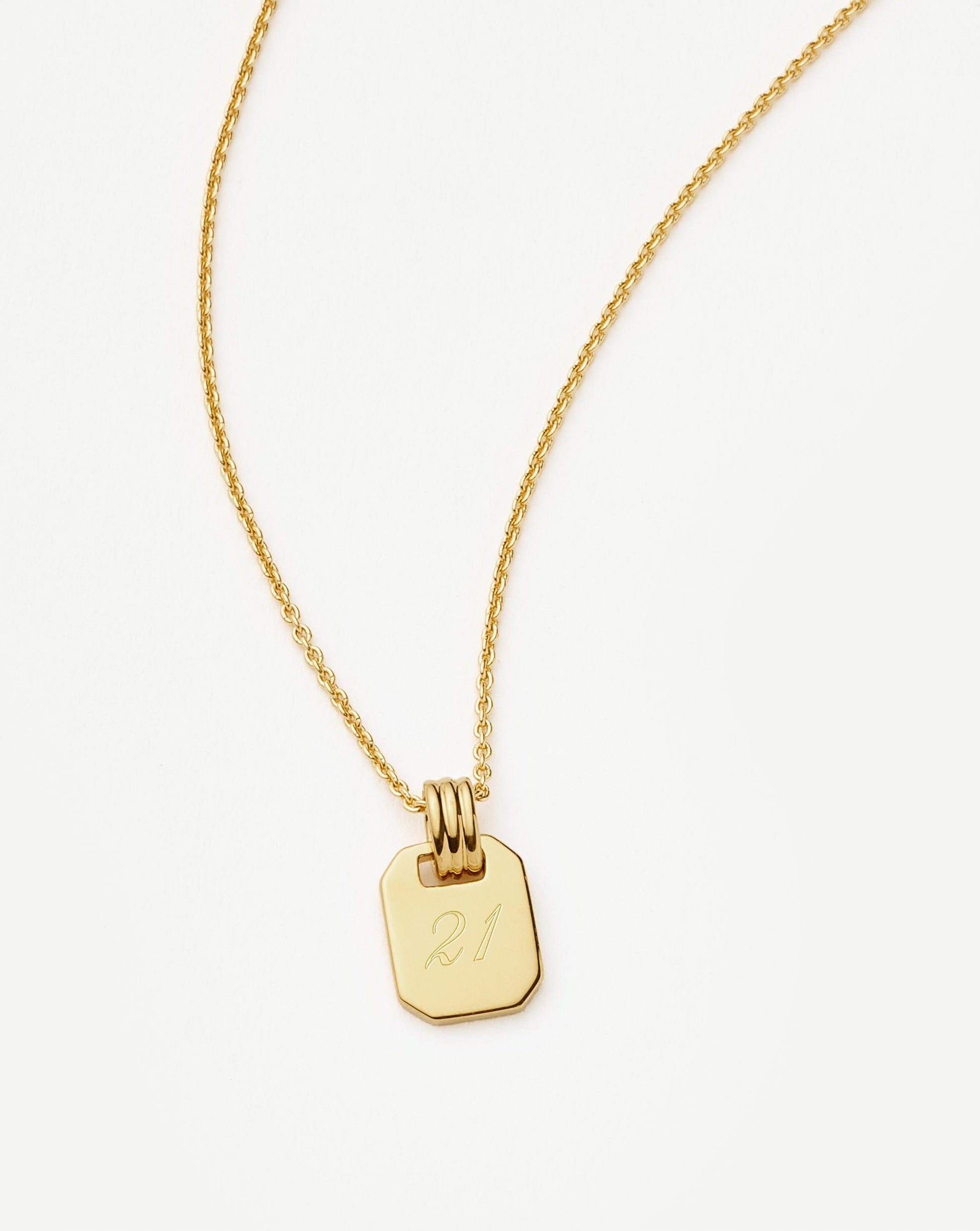 Engravable Small Tag Pendant Necklace | 18ct Gold Vermeil Necklaces Missoma