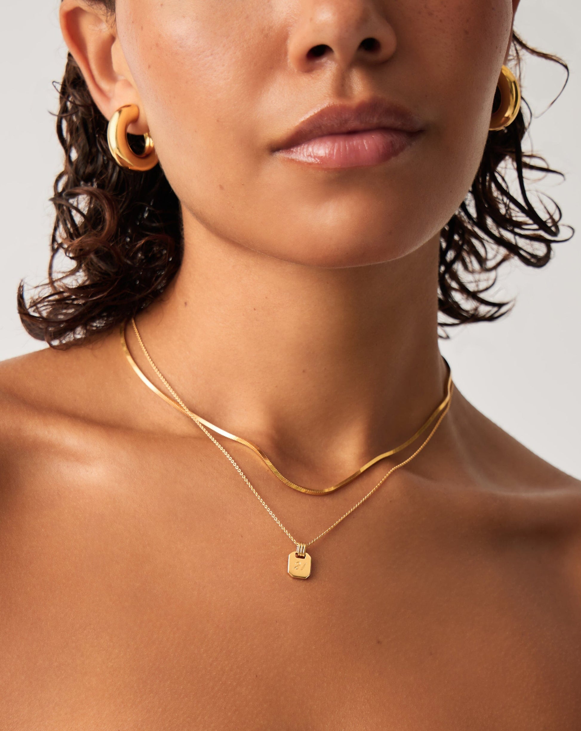 Engravable Small Tag Pendant Necklace | 18ct Gold Vermeil Necklaces Missoma