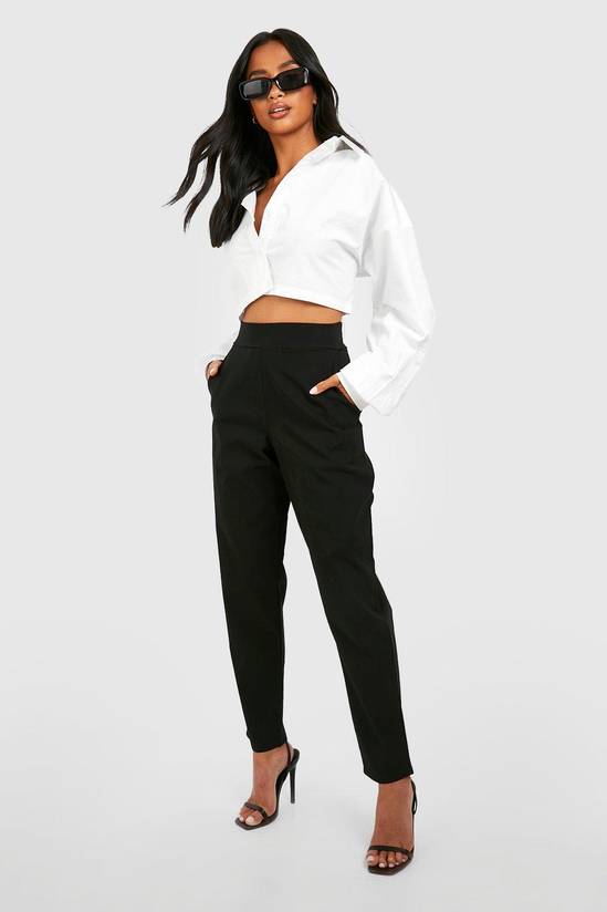 boohoo Petite Super Stretch Tapered Tailored Trouser 1