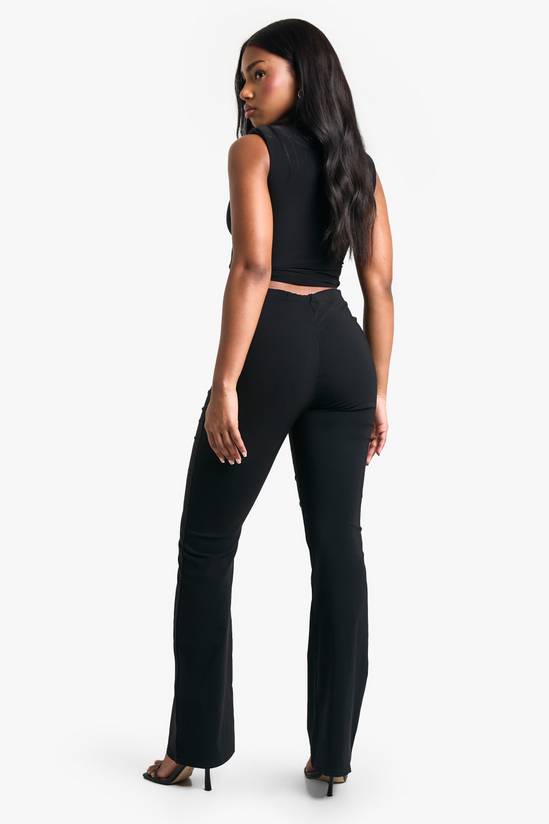 boohoo Stretch High Waisted Flared Trousers 2