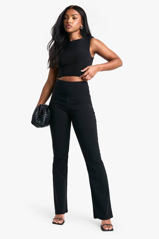 boohoo Stretch High Waisted Flared Trousers 3