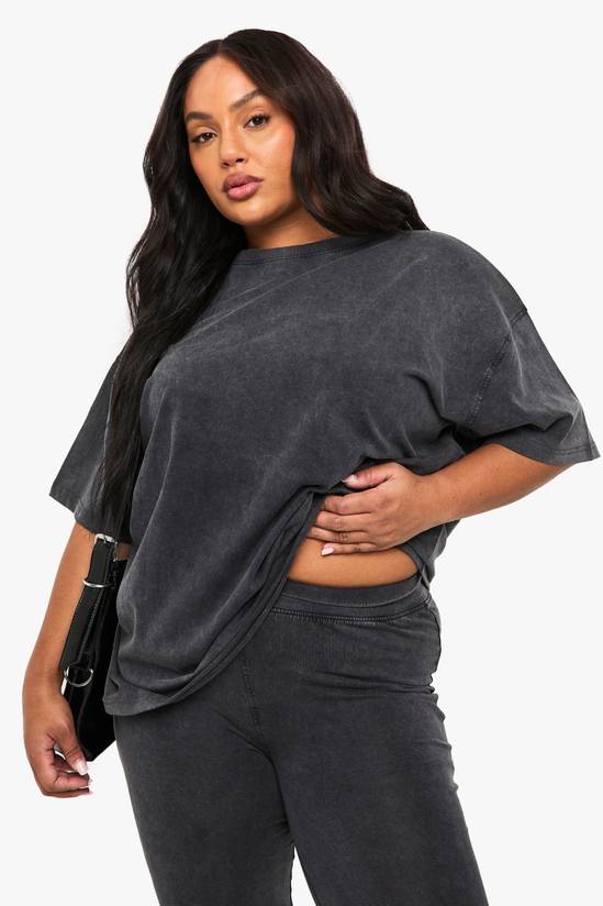 boohoo Plus Acid Wash Flared Legging 4