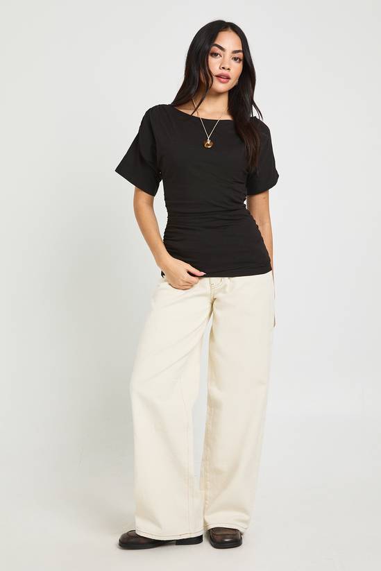 boohoo Ruched Side Cinched T-Shirt 3