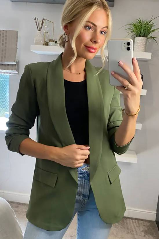 Femme Luxe Long Sleeve Pocket Blazer 1