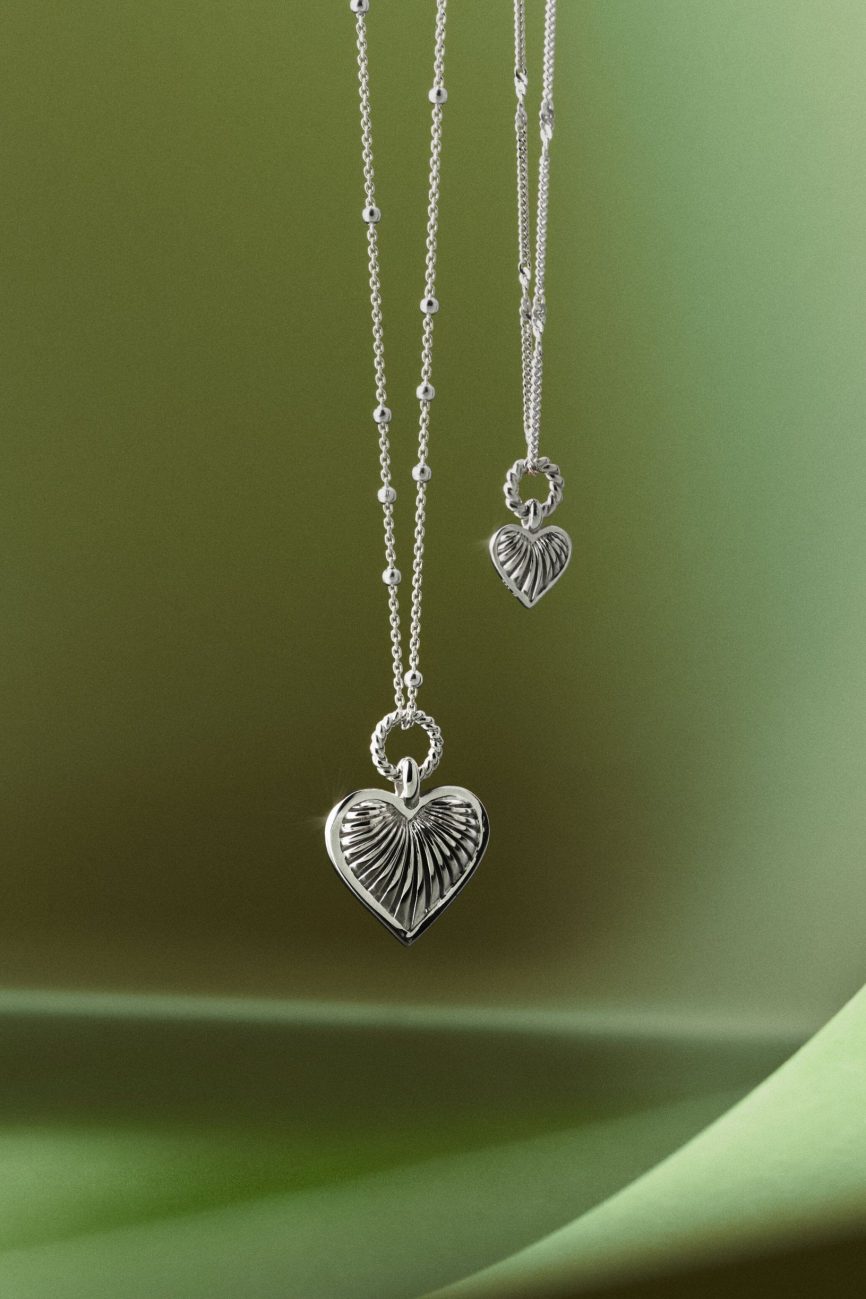 Mini Ridge Heart Charm Pendant Necklace | Silver Plated Necklaces Missoma