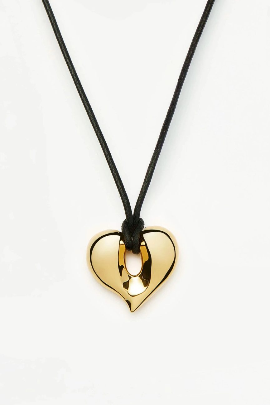 Molten Heart Pendant Cord Necklace | 18ct Gold Plated Necklace Missoma