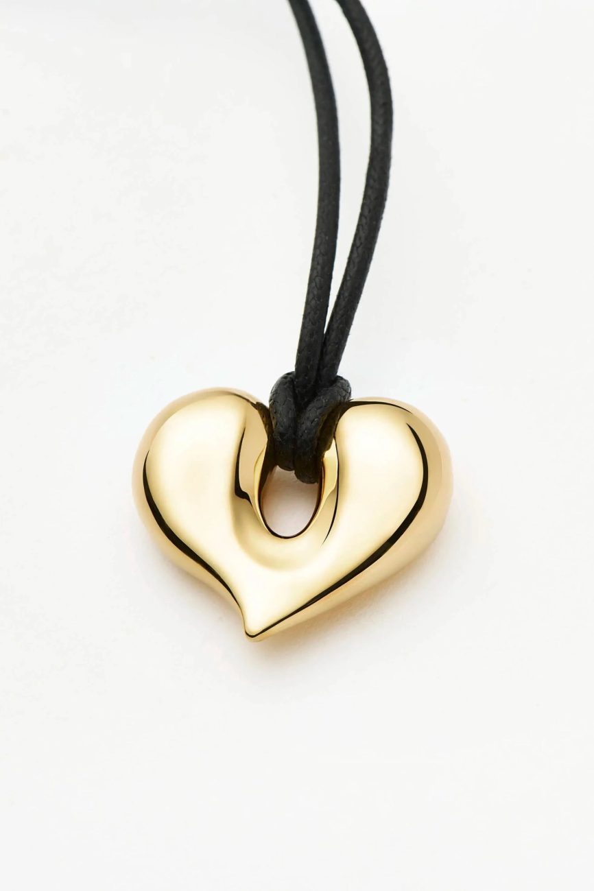 Molten Heart Pendant Cord Necklace | 18ct Gold Plated Necklace Missoma