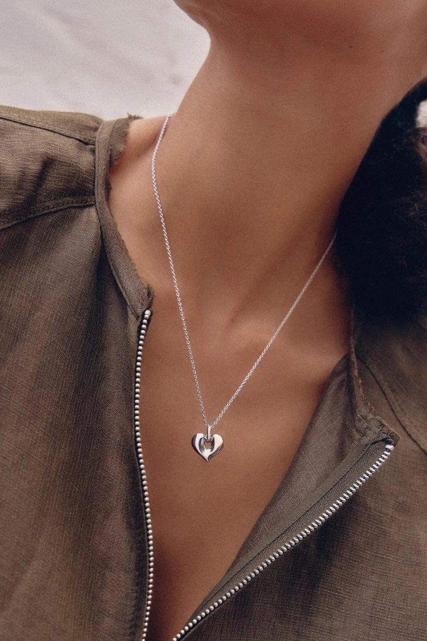 Molten Heart Pendant Necklace | Silver Plated Necklace Missoma