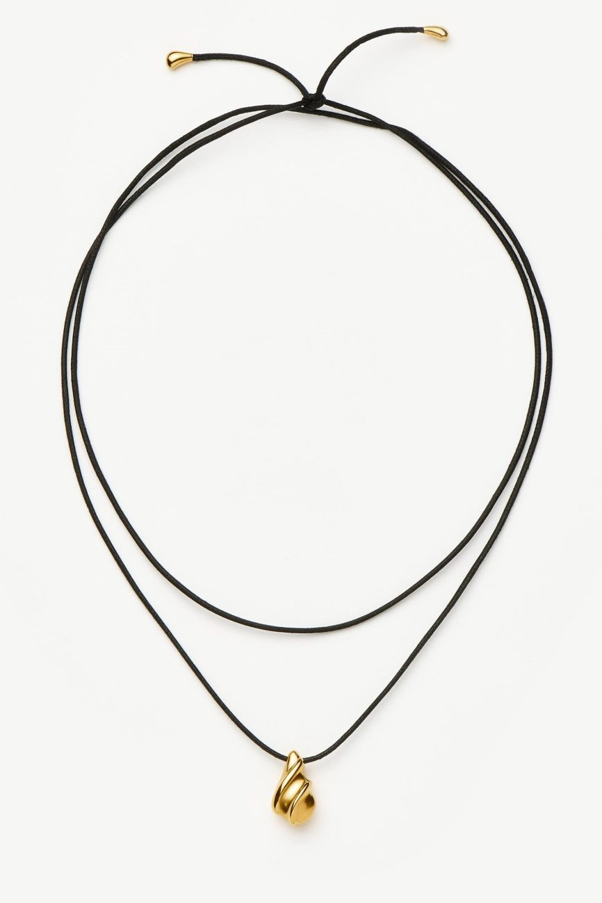 Savi Ridge Droplet Pendant Cord Necklace | 18ct Gold Plated Necklaces Missoma