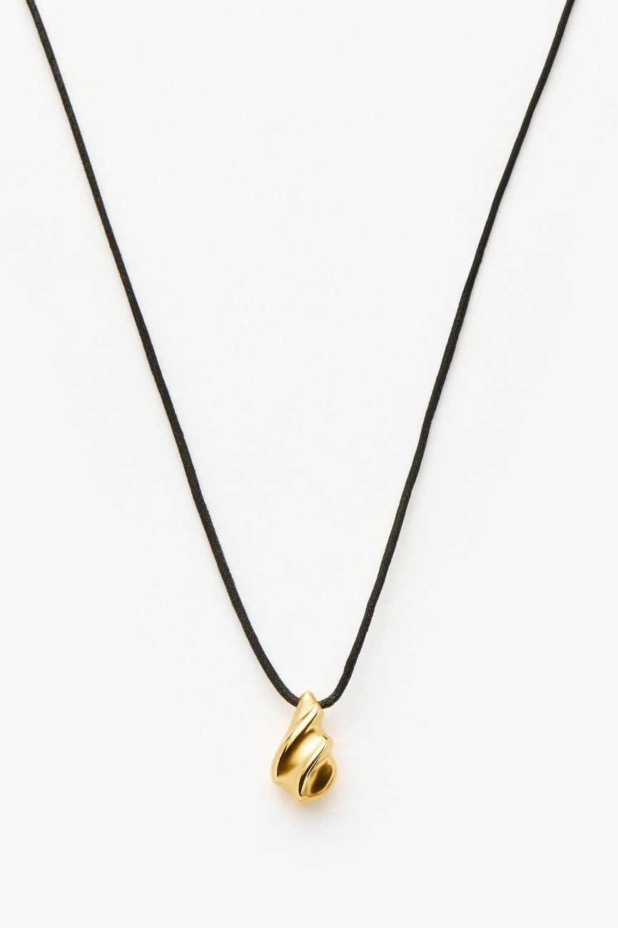 Savi Ridge Droplet Pendant Cord Necklace | 18ct Gold Plated Necklaces Missoma
