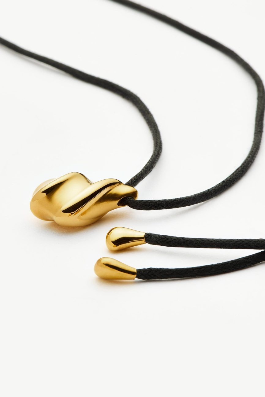 Savi Ridge Droplet Pendant Cord Necklace | 18ct Gold Plated Necklaces Missoma