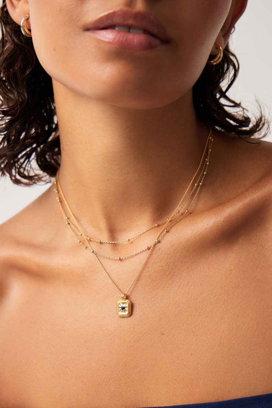 September Birthstone Pendant Necklace | 18ct Gold Vermeil/Lapis Necklaces Missoma