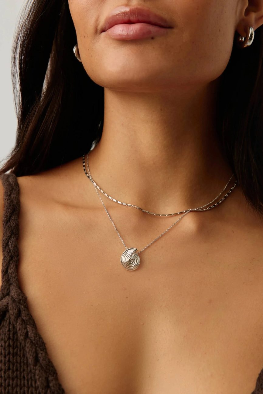 Spiral Mini Pendant Necklace | Silver Plated Necklaces Missoma