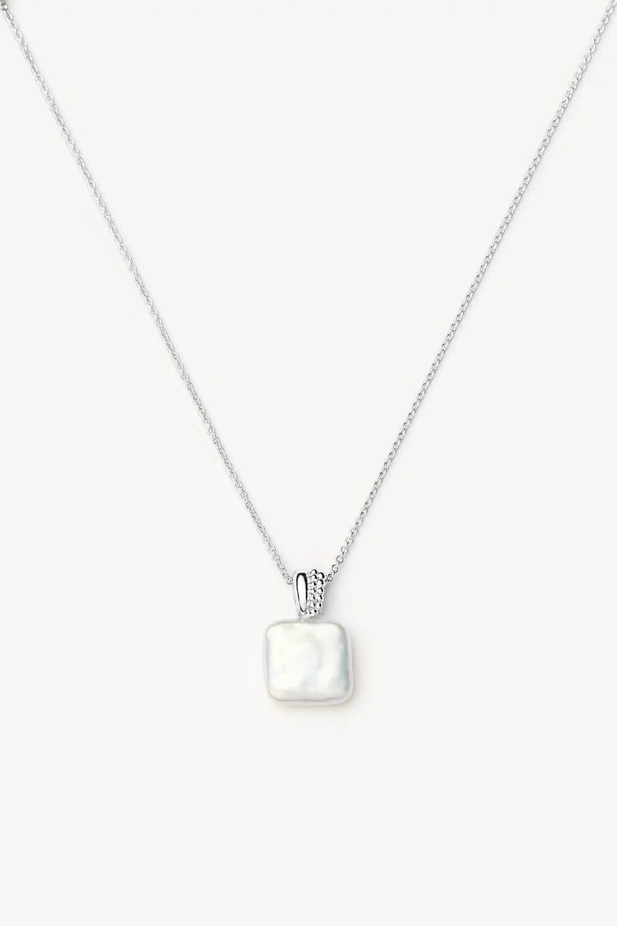 Square Pearl Baya Pendant Necklace | Sterling Silver/Pearl Necklaces Missoma