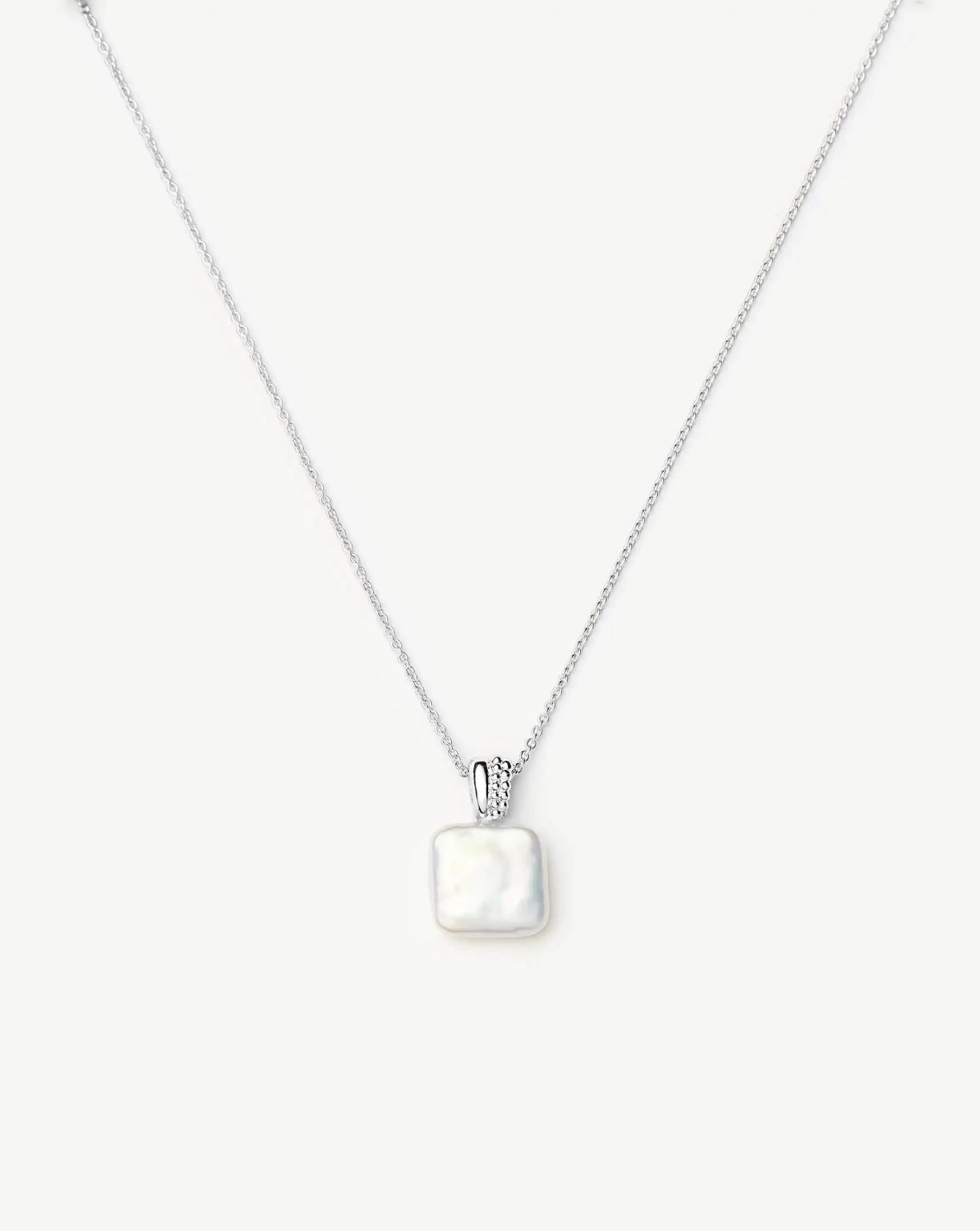 Square Pearl Baya Pendant Necklace | Sterling Silver/Pearl Necklaces Missoma