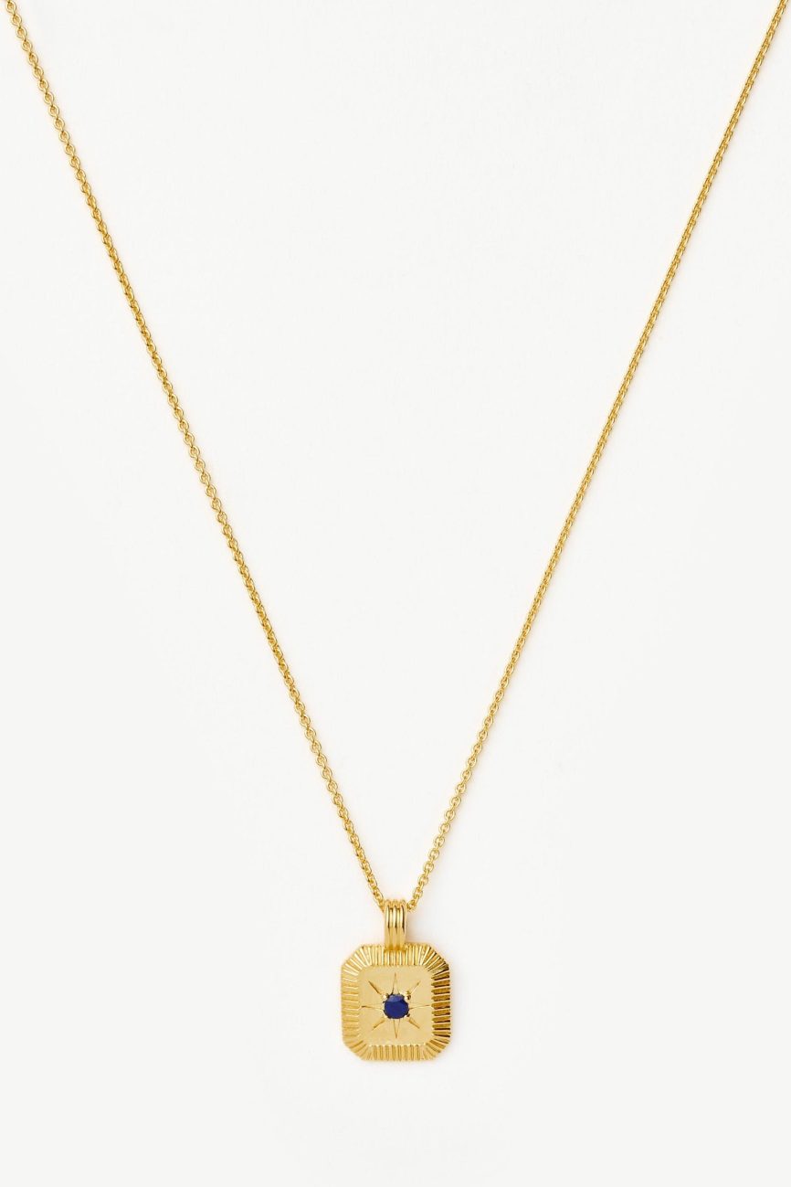 Star Ridge Birthstone Pendant Necklace | 18ct Gold Vermeil/Lapis Necklaces Missoma