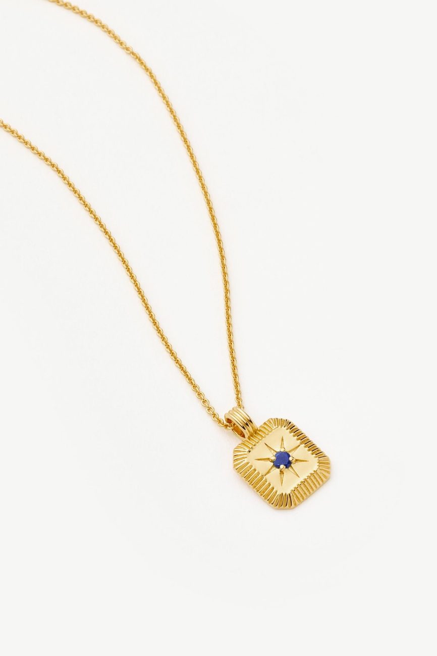 Star Ridge Birthstone Pendant Necklace | 18ct Gold Vermeil/Lapis Necklaces Missoma