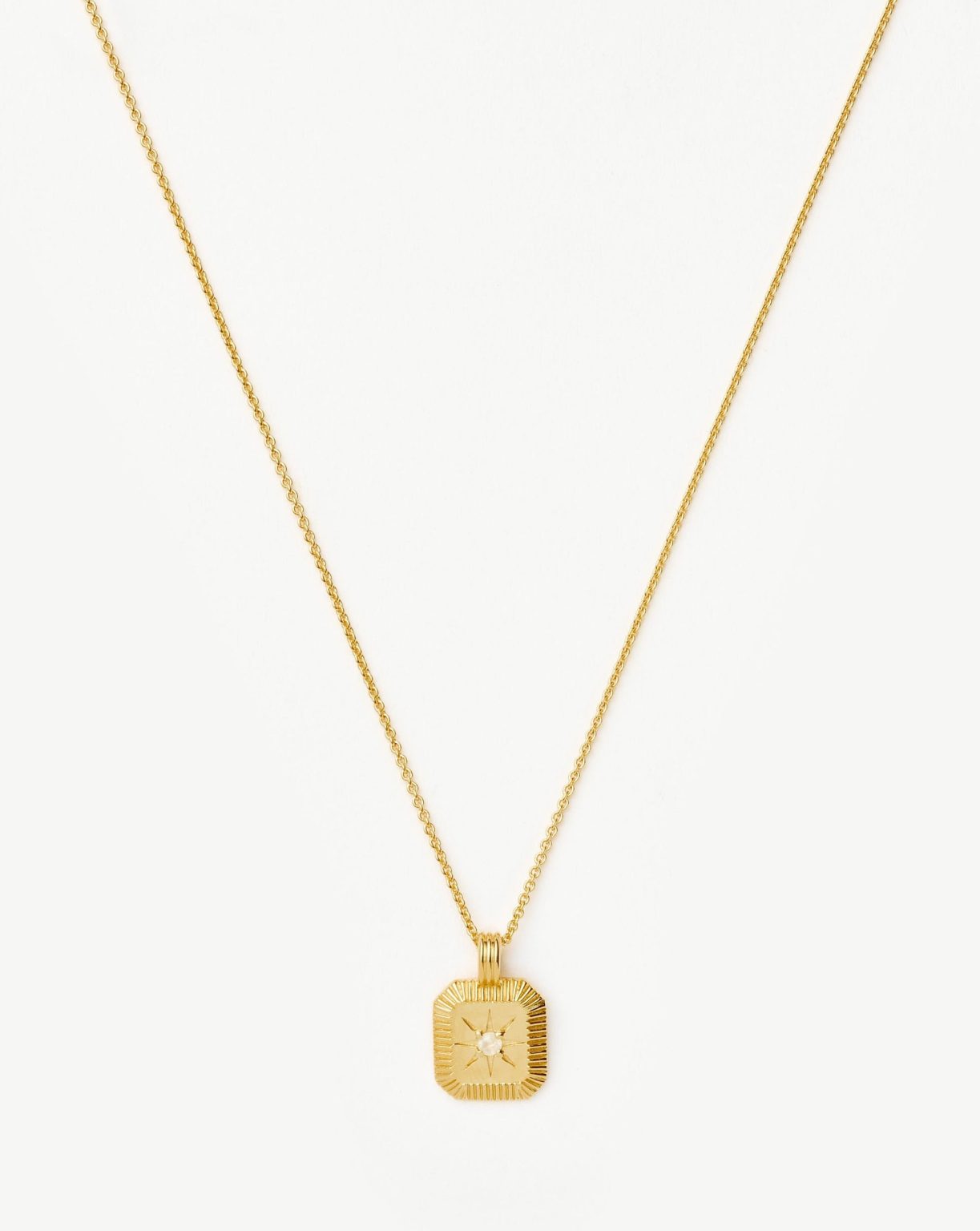 Star Ridge Birthstone Pendant Necklace | 18ct Gold Vermeil/Rainbow Moonstone Necklaces Missoma