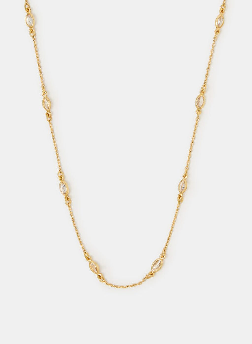 14ct Gold-Plated Cubic Zirconia Collar Necklace, , large