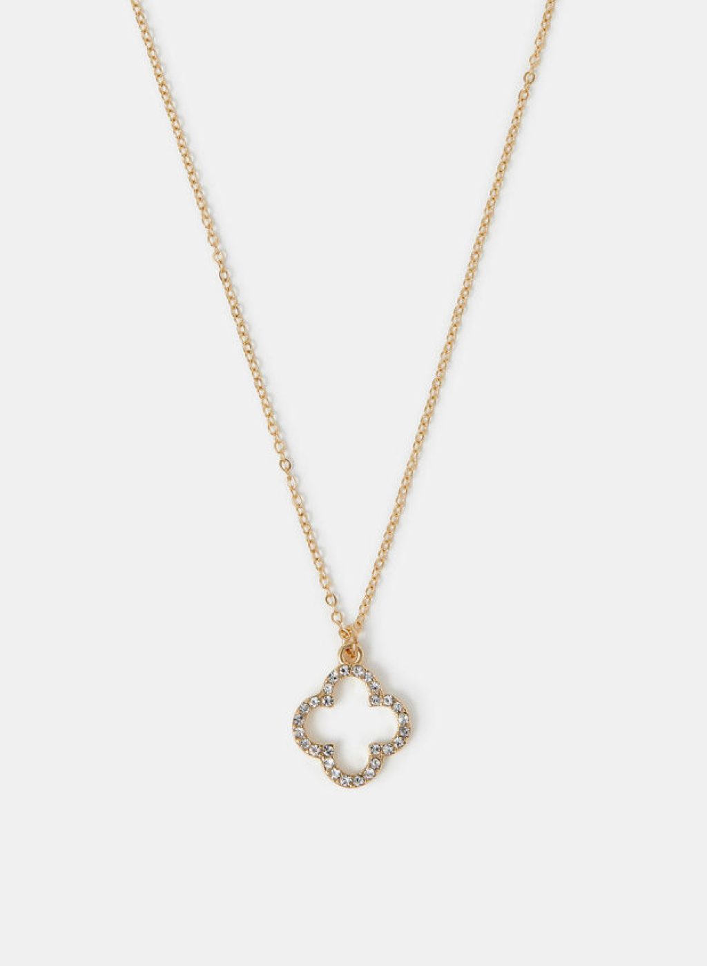 Pavé Cut Out Flora Pendant Necklace, , large