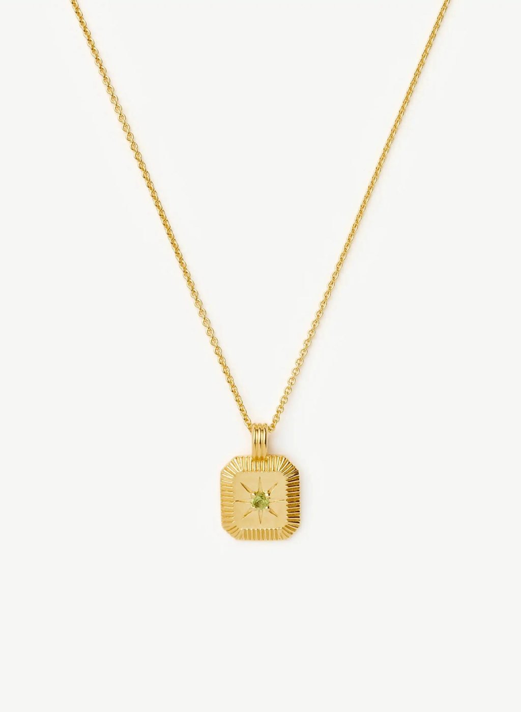 August Birthstone Pendant Necklace | 18ct Gold Vermeil/Peridot Necklaces Missoma