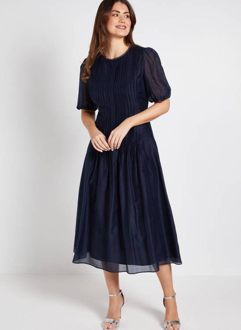 Wallis Tencel Pintuck Detail Midi Dress 1